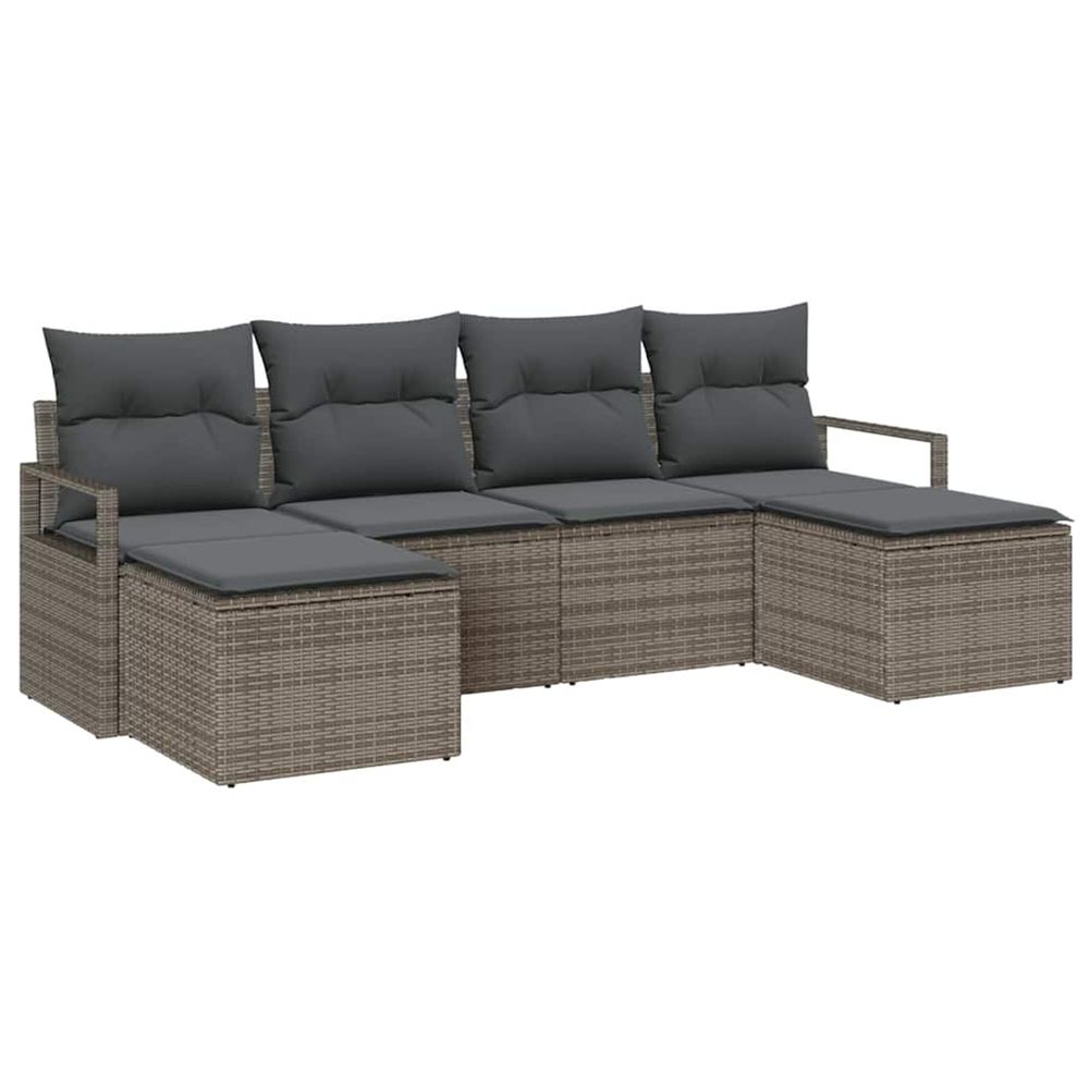 Ensemble de canapés 6 pc gris polyrotin