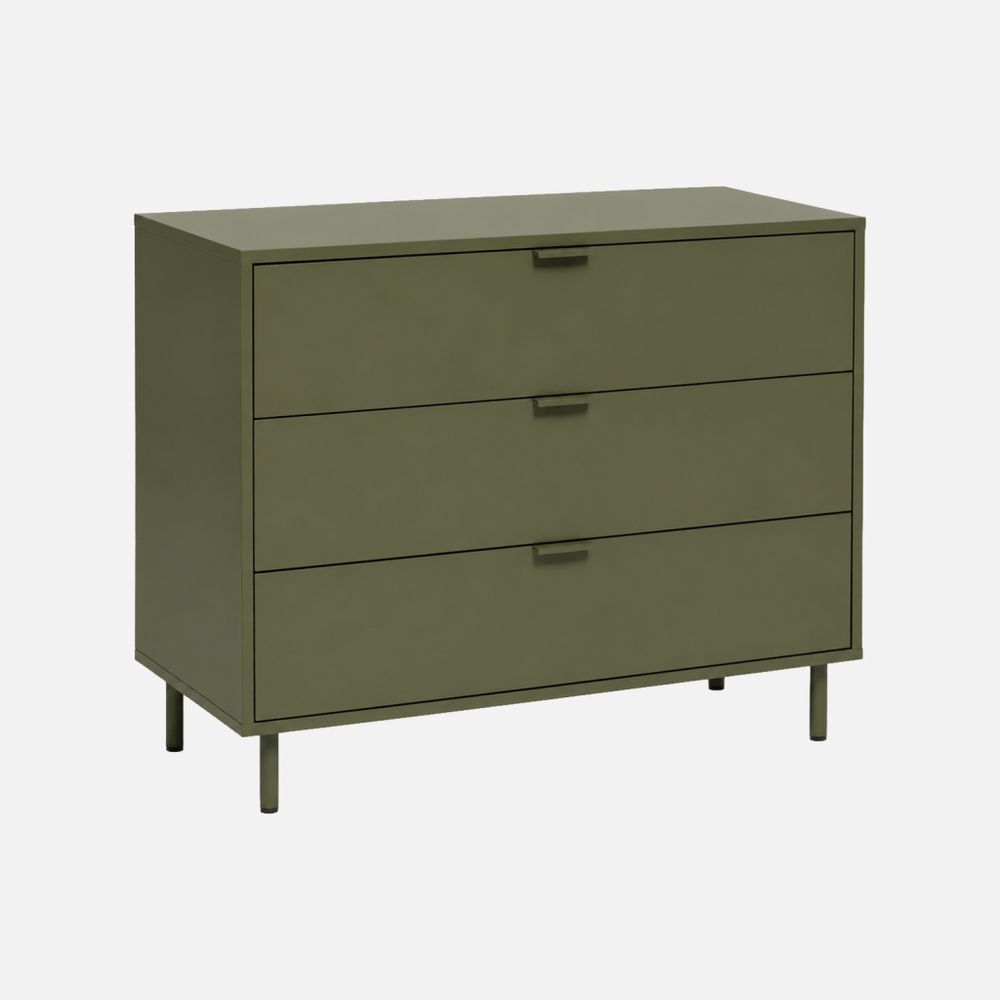 Commode décor bois et métal 3 tiroirs - ellie