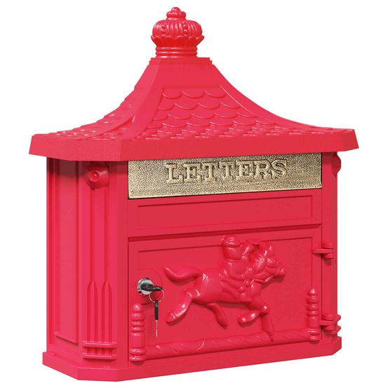 Boîte aux lettres murale avec stockage rouge 40,5 x 16 x 45 cm