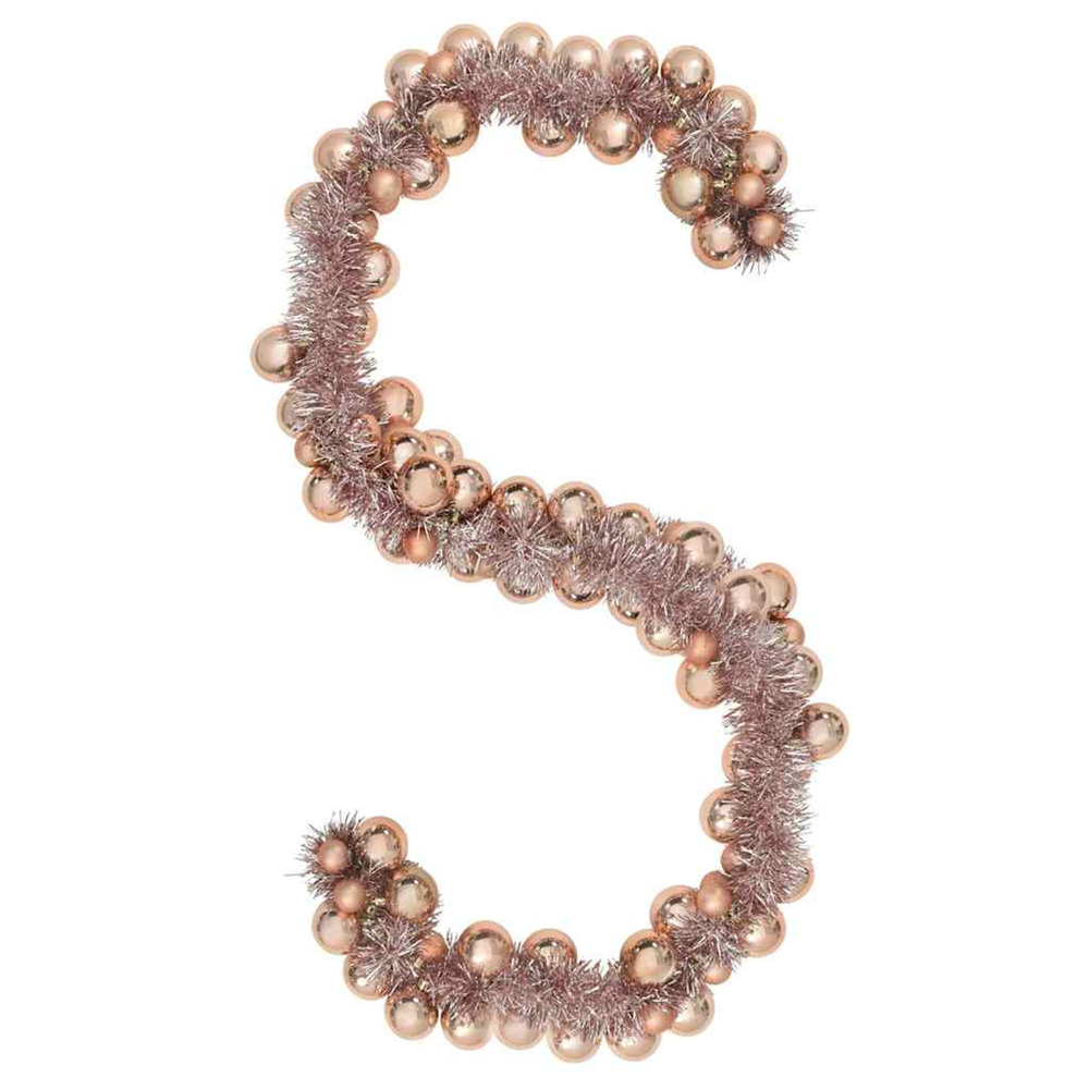 Guirlande de boules de noël rose doré 186 cm polystyrène