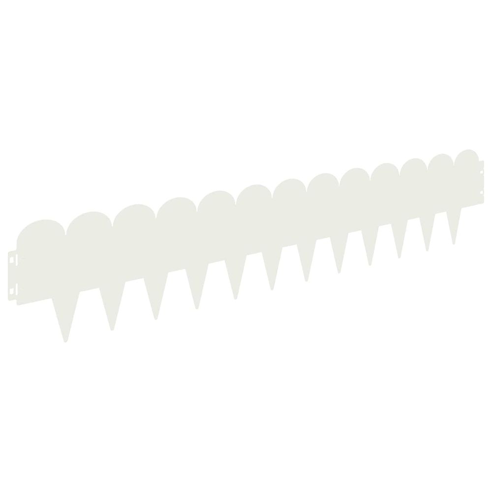 Bordure de pelouse 10 pc 103 x 20 cm acier blanc
