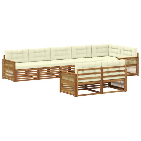 Ensemble de canapés d'extérieur 8 pc naturel et crème