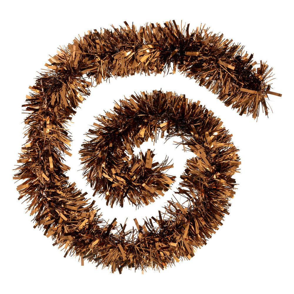 Guirlande de noël boa large 15 cm bronze 2 tons longueur 2 mètres