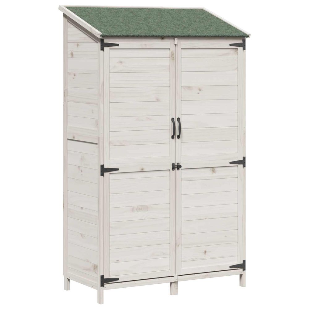 Abri de jardin blanc 106,5 x 56 x 176 cm bois de sapin massif