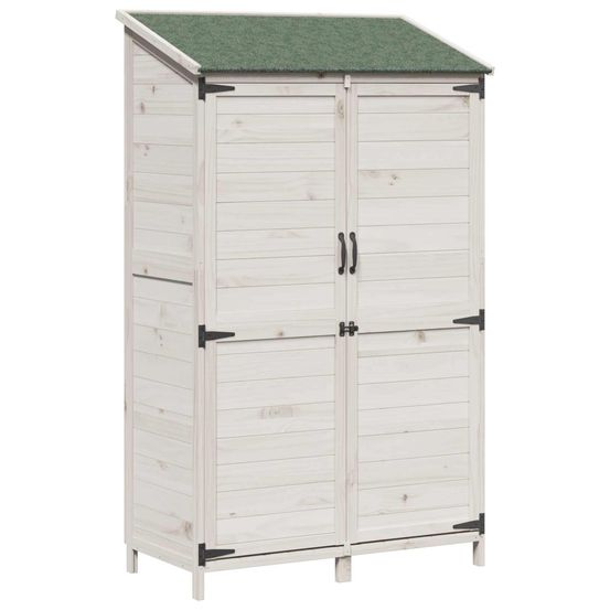 Abri de jardin blanc 106,5 x 56 x 176 cm bois de sapin massif