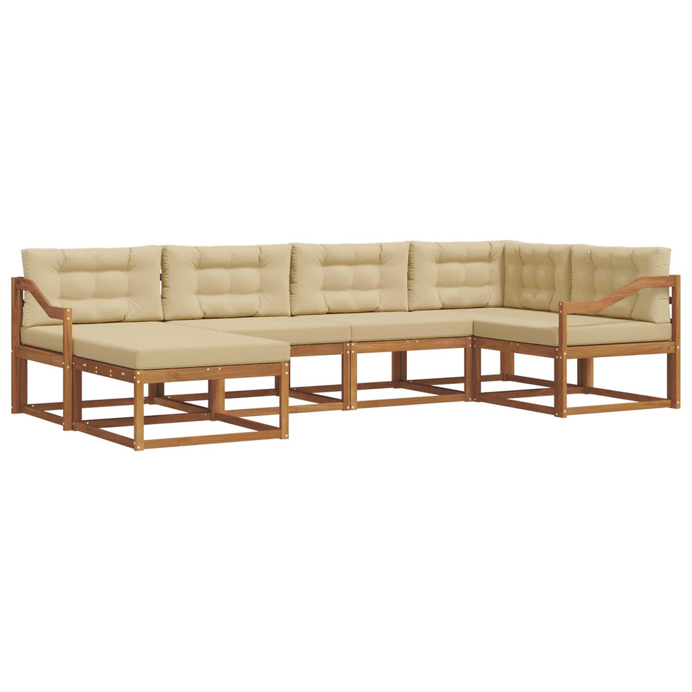 Ensemble de canapés d'extérieur 6 pcs naturel et beige