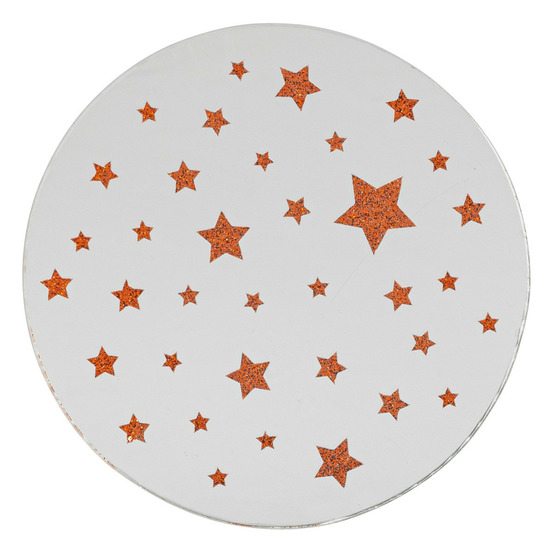 Photophore support à bougie plaque en verre effet miroir etoile rouge d 10 cm