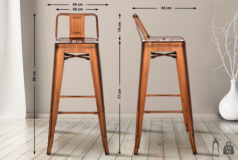 Lot de 4 tabourets de bar mason