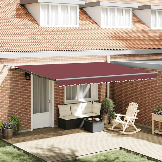 Auvent rétractable automatique avec led marron 450x300 cm