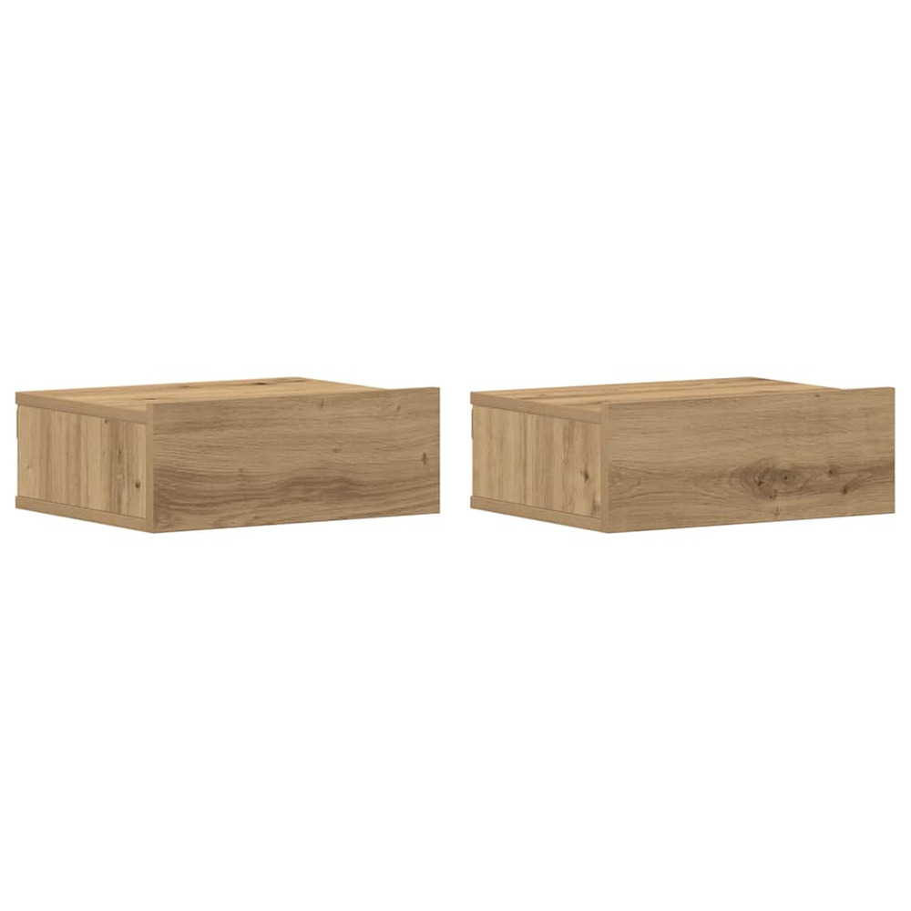 Tables de chevet flottantes 2 pcs chêne artisanal 40x32x15 cm