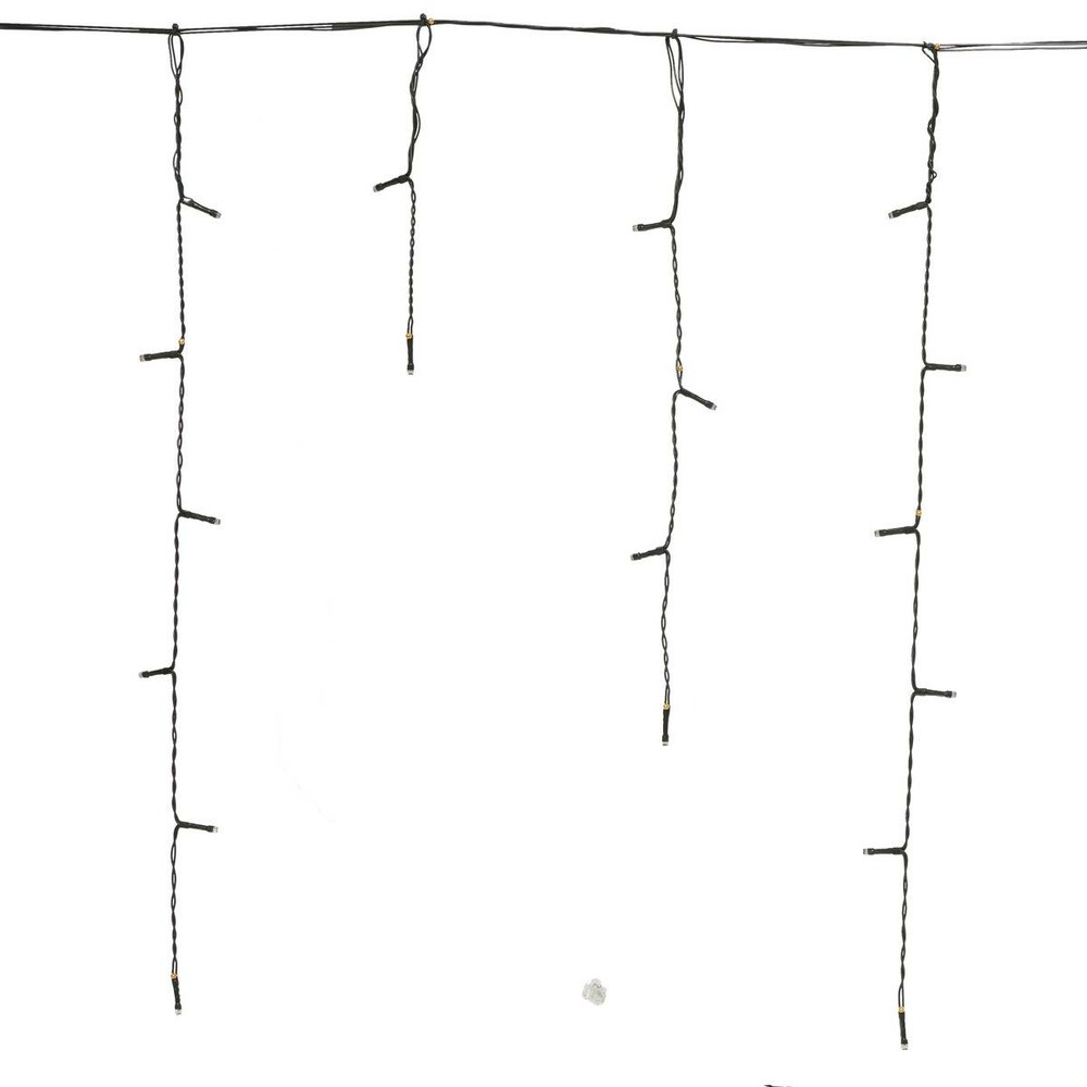 Rideau stalactite lumineux extérieur solaire 120 led blanc froid l.480cm