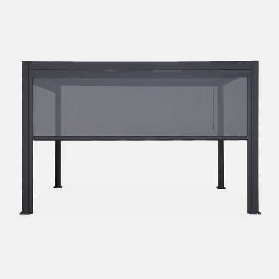 Pergola bioclimatique – triomphe – 4x3m, aluminium, à lames orientables + store 4m