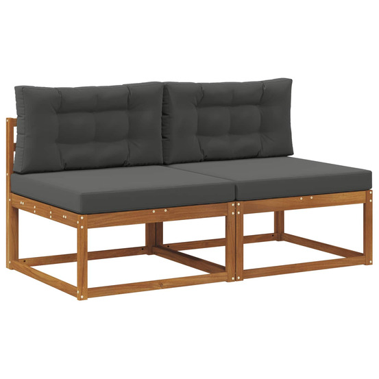 Sofa de milieu extérieur avec coussin 2 pièce naturel
