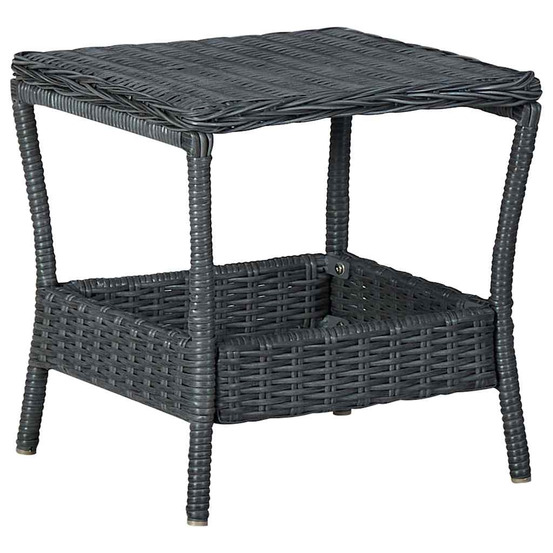 Table de jardin gris foncé 45x45x46,5 cm résine tressée