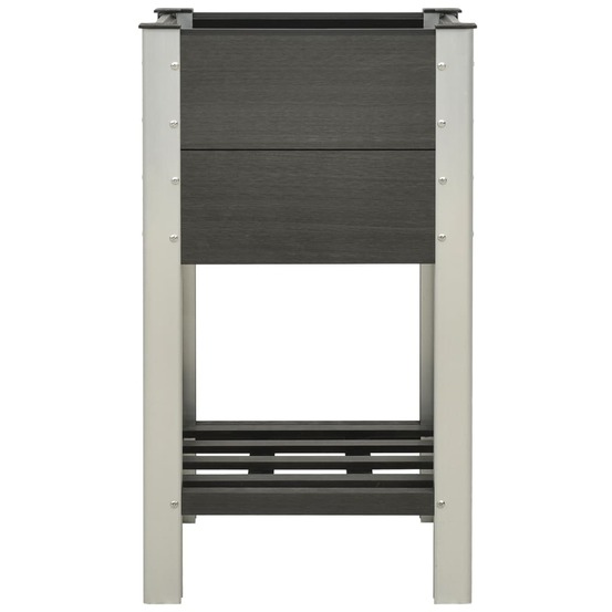 Lit surélevé de jardin avec étagère 50x50x90 cm wpc gris
