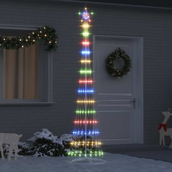 Sapin de noël lumineux led métal intérieur extérieur multicolore 250 cm