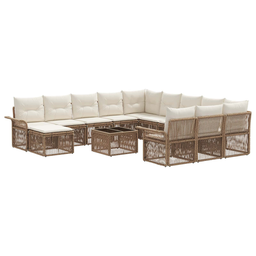 Ensemble de canapé de jardin 13 pcs beige et blanc crème