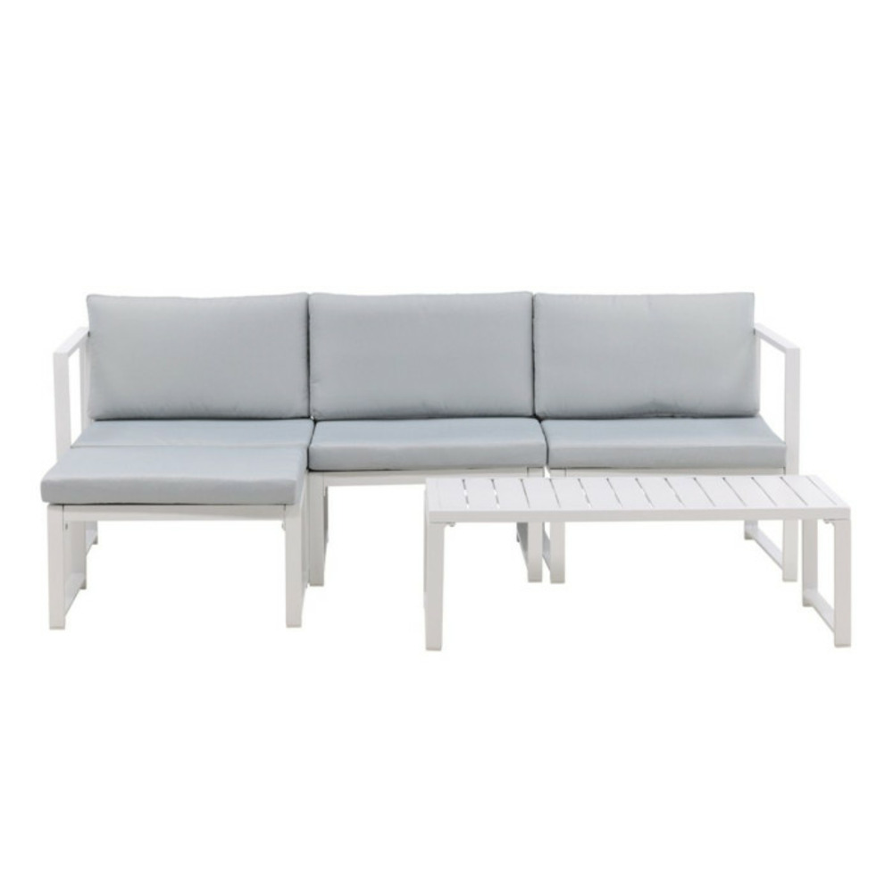 Salon de jardin modulable salvador 200cm blanc & gris