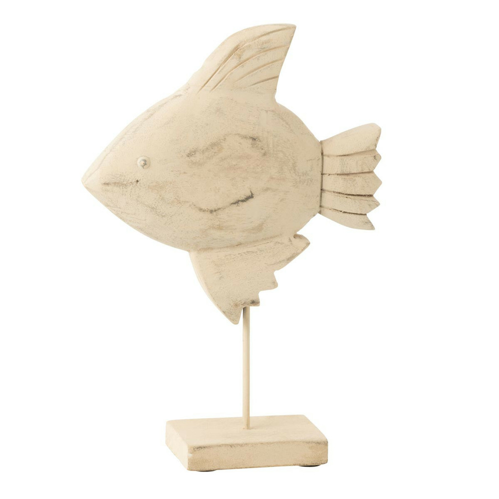 Statuette poisson sur pied en bois 