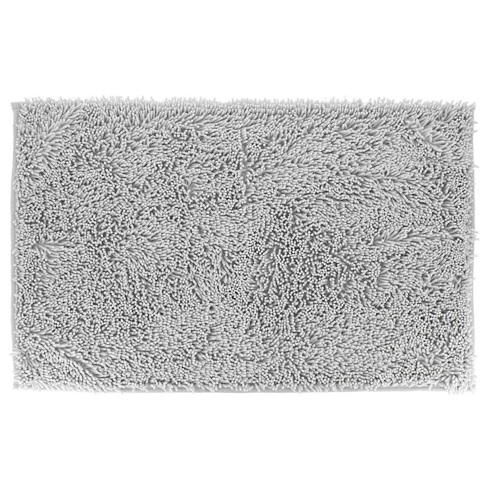 Tapis microfibre petite chenille 50x80 cm - gris clair