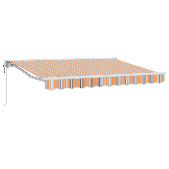 Auvent rétractable électrique orange, gris, bleu, blanc