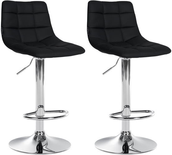 Lot de 2 tabourets de bar jerry simili cuir chromé