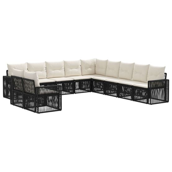 Ensemble de canapé de jardin 11 pc noir et blanc crème