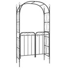 Arche de jardin avec portail noir 108x45x235 cm acier