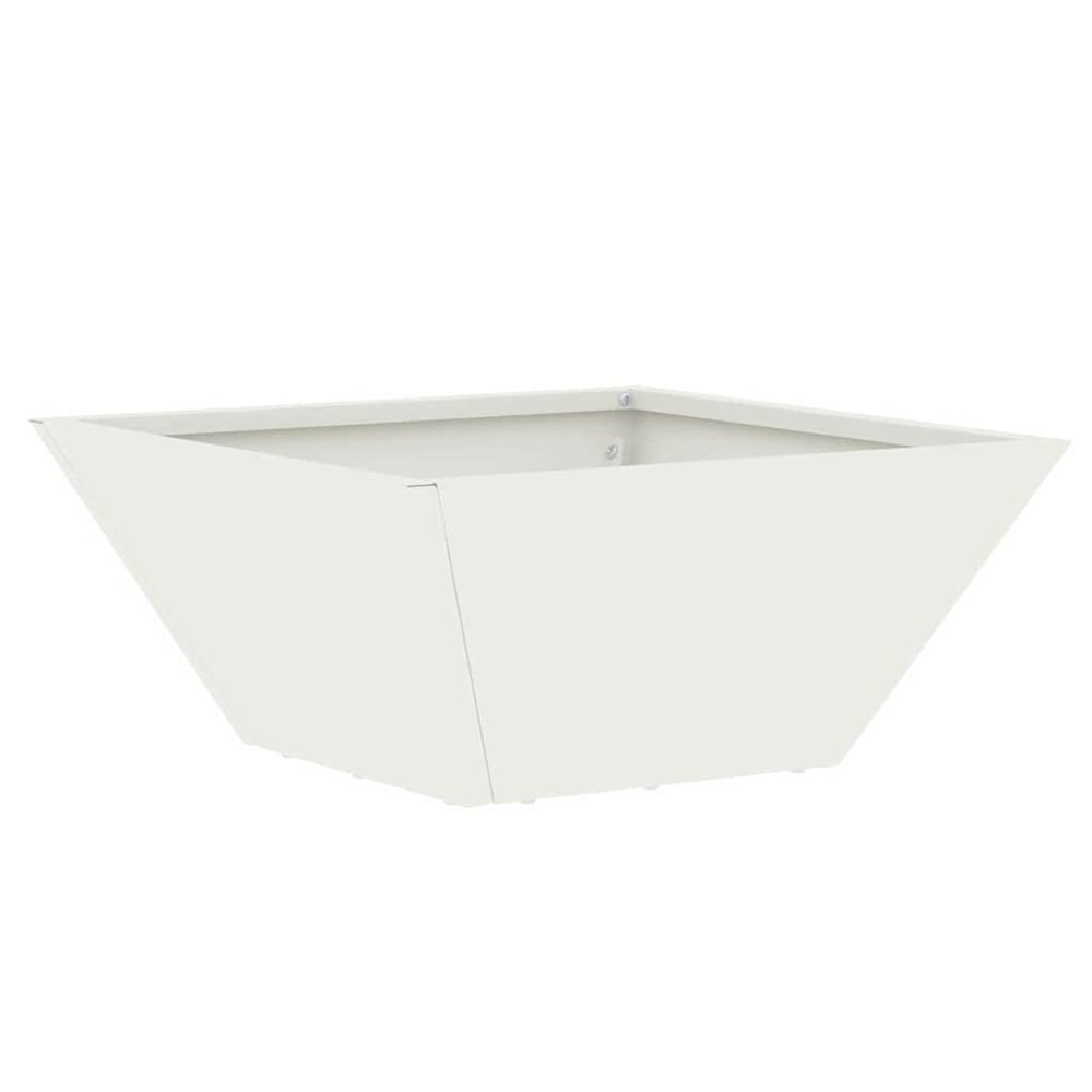 Cache-pot de jardin blanc 35 x 35 x 15 cm acier laminé à froid