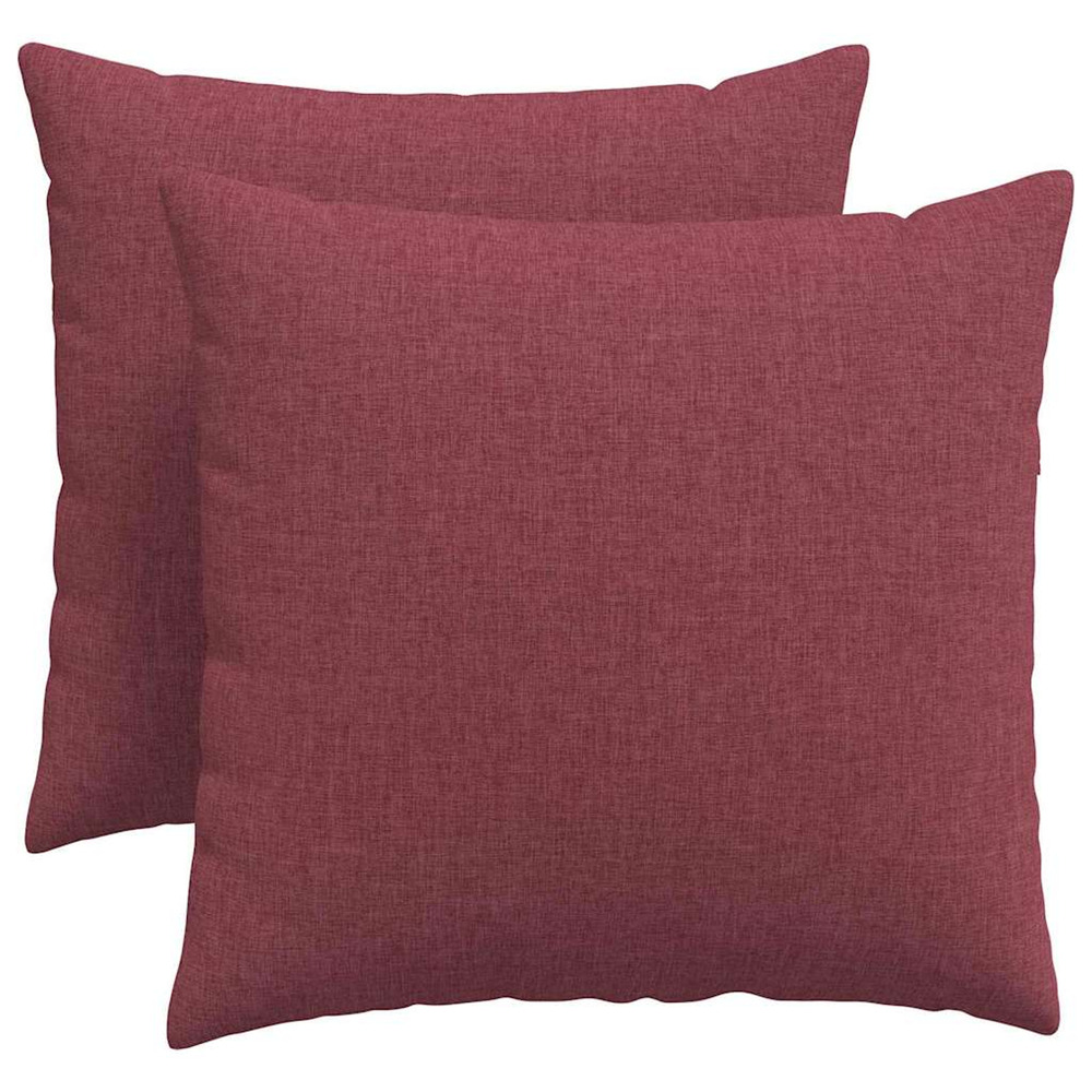 Coussins de canapé 2 pcs bordeaux 50 x 50 cm tissu