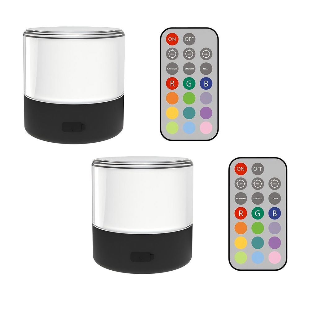 2 lampes de table sans fil bolo rgb h10cm
