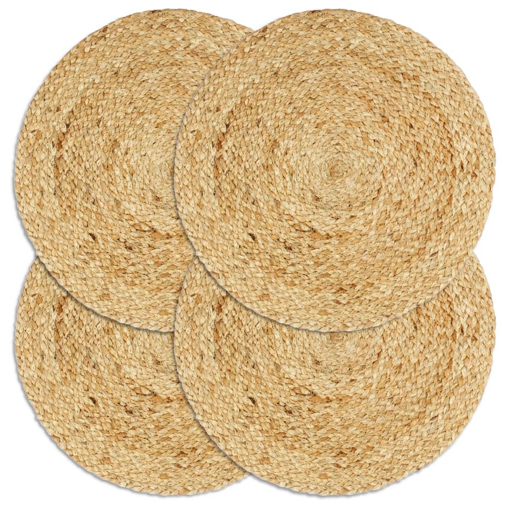 Napperons 4 pcs naturel plain 38 cm rond jute