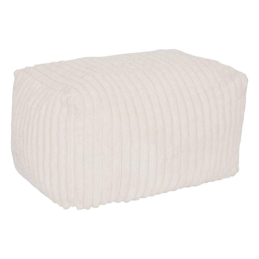Pouf muzi rectangulaire côtelé 61x78cm crème