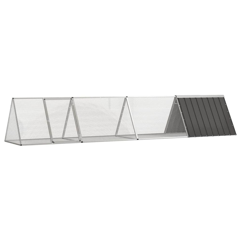 Grand clapier extérieur modulable acier pour lapin anthracite