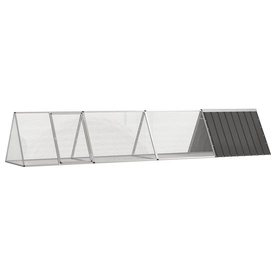 Grand clapier extérieur modulable acier pour lapin anthracite