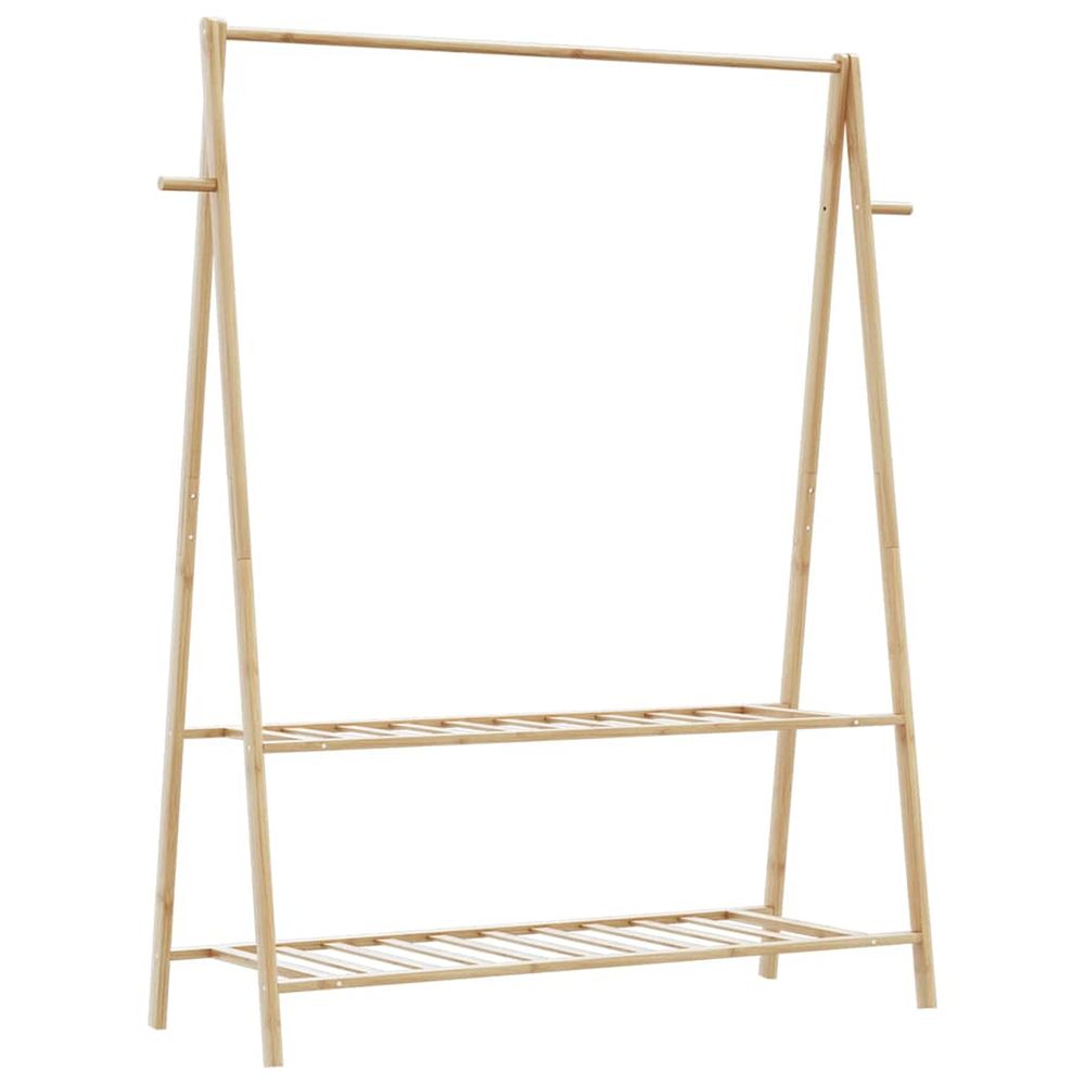 Porte-vêtement avec étagères 132x45,5x150,5 cm bambou