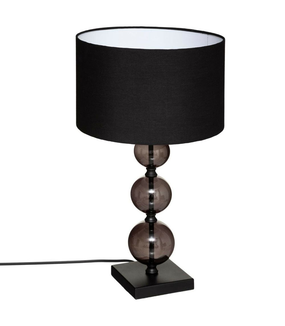 Lampe à poser en verre noir h 52 cm