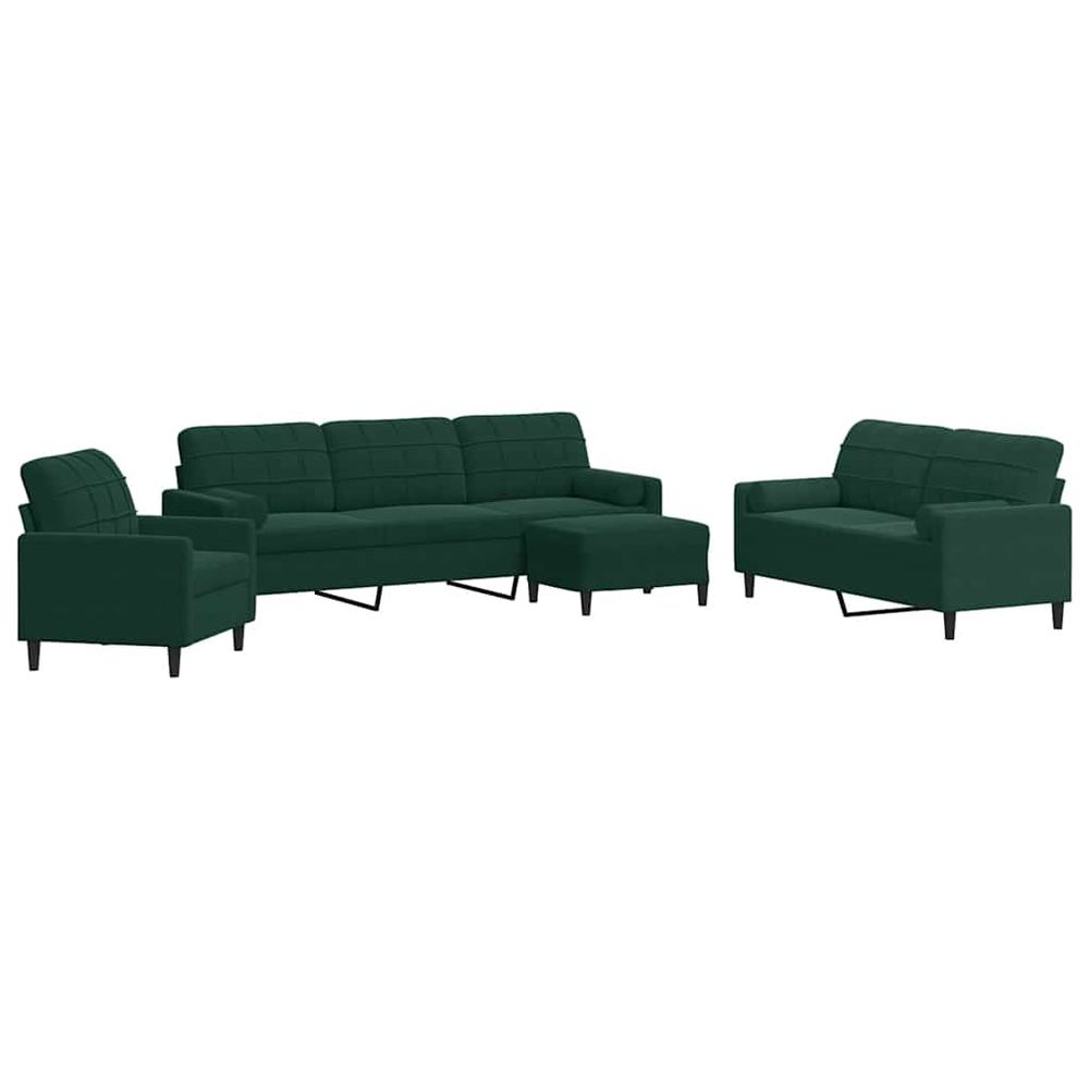 Ensemble de canapés 4 pcs avec coussins et traversins velours