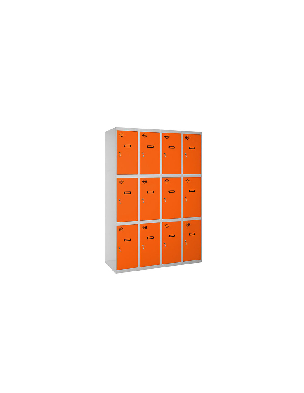 Casier-armoire simonlocker desm. 3 portes 4/12 300 (1200) gr/oran gris/orange 1800x1200x500 - simonrack