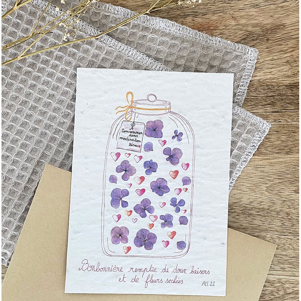 Carte ensemencée à planter - bonbonnière