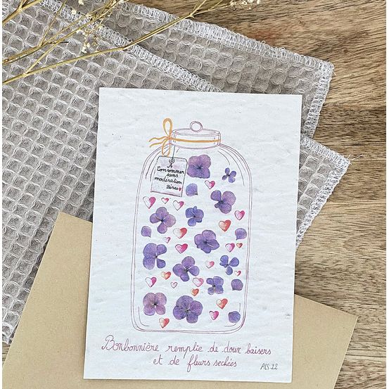 Carte ensemencée à planter - bonbonnière