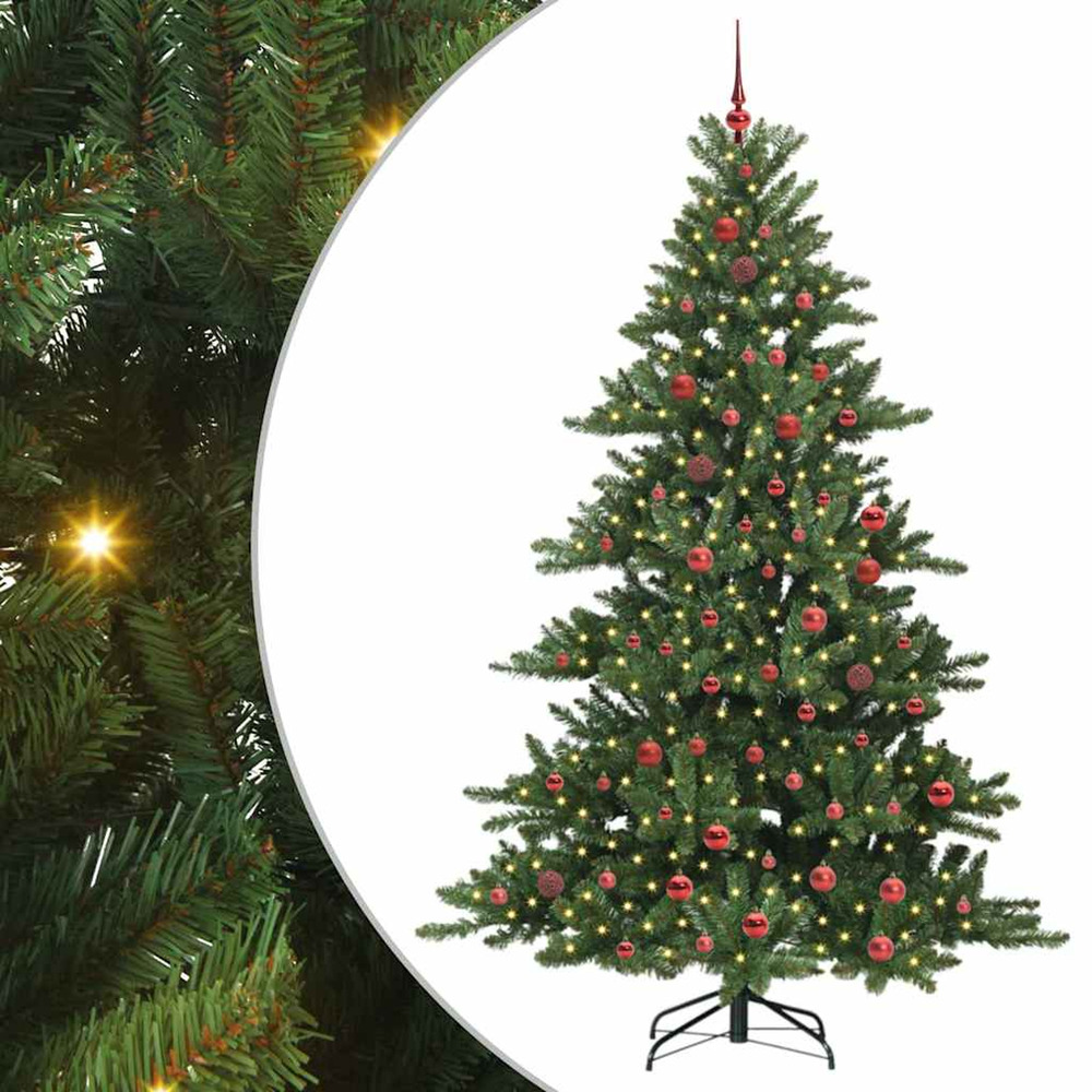 Sapin de noël artificiel à branches articulées vert 210 cm pvc