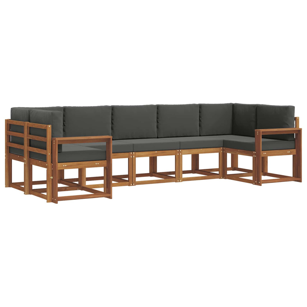 Ensemble de canapés d'extérieur 7 pcs naturel et anthracite