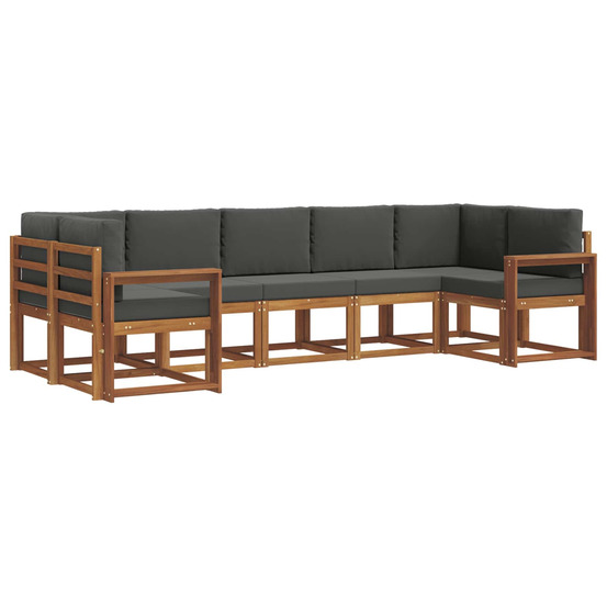 Ensemble de canapés d'extérieur 7 pcs naturel et anthracite