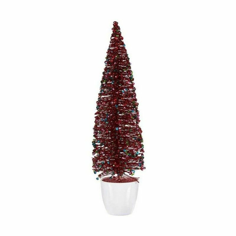 Sapin de noël grand 10 x 38 x 10 cm bleu fuchsia plastique