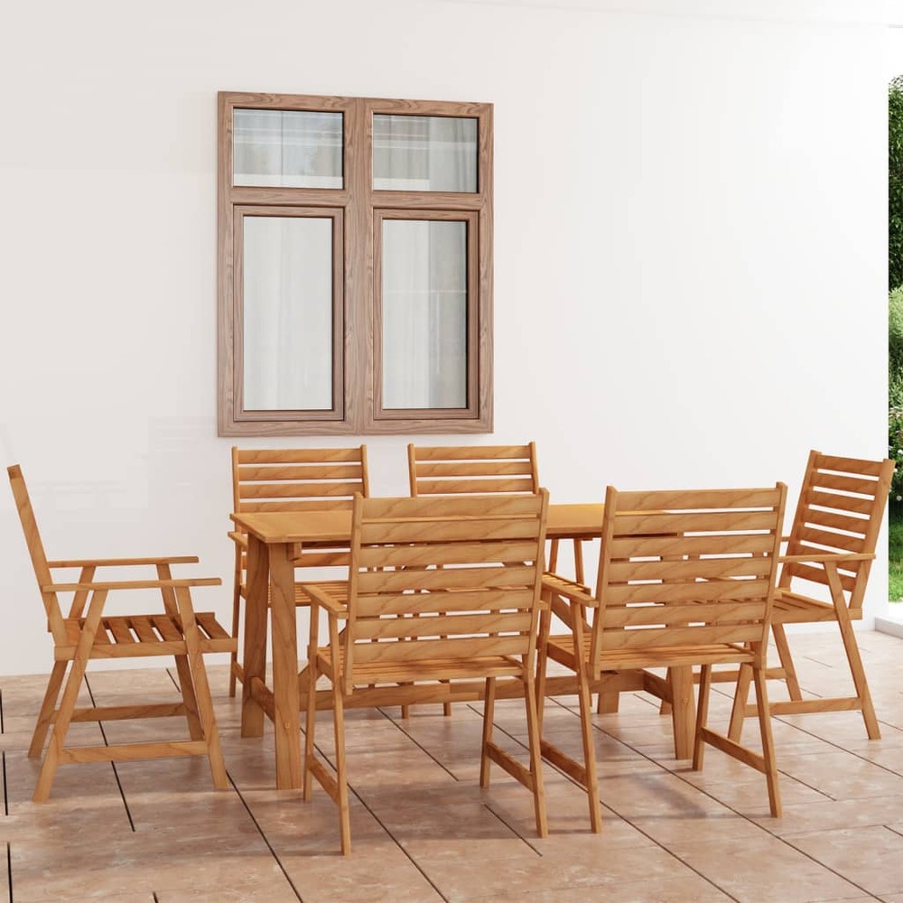 Ensemble à manger de jardin 7 pcs bois d'acacia solide
