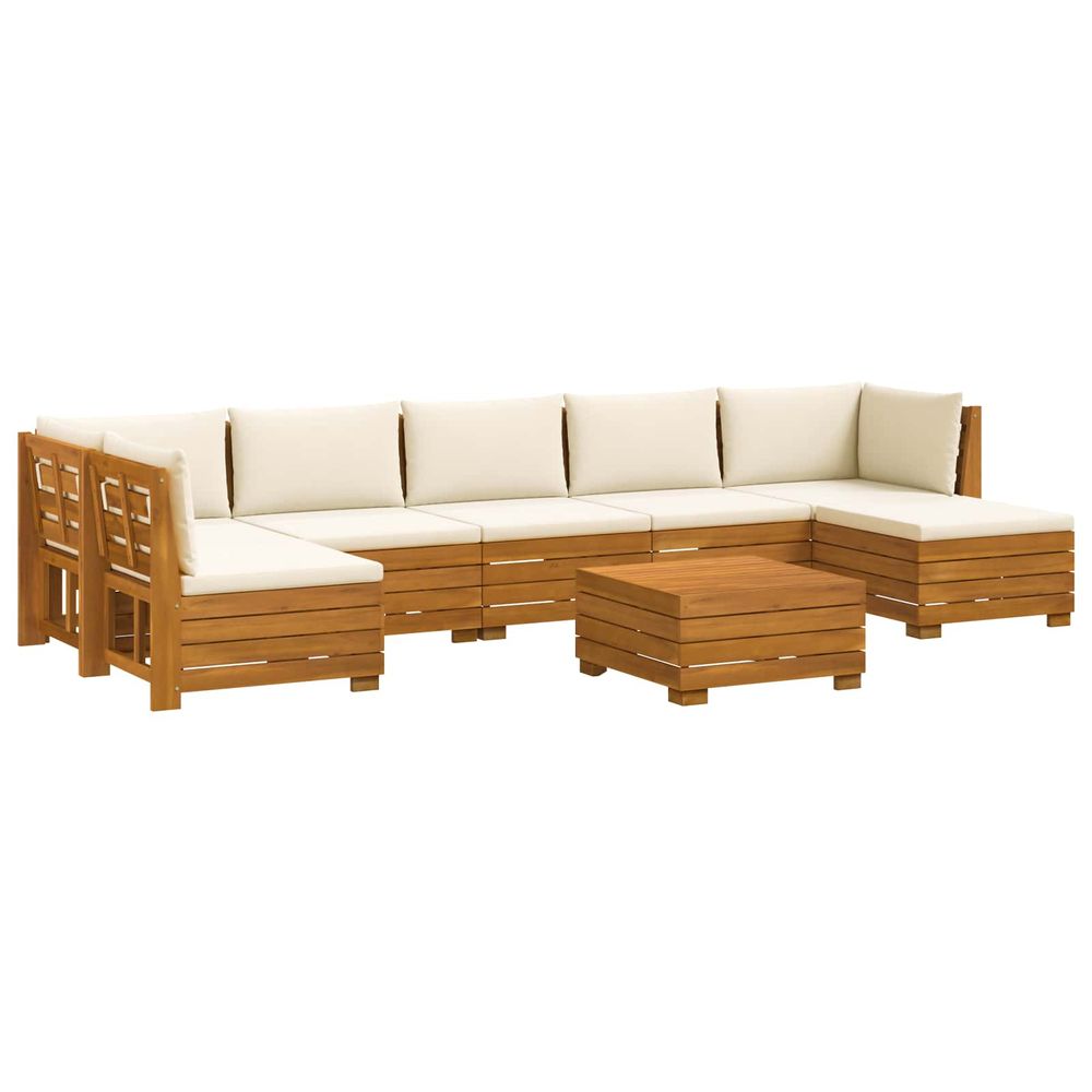 8 pc ensemble de canapés d'extérieur bois d'acacia massif