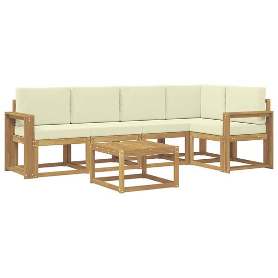 Ensemble de canapés d'extérieur 6 pc blanc et crème
