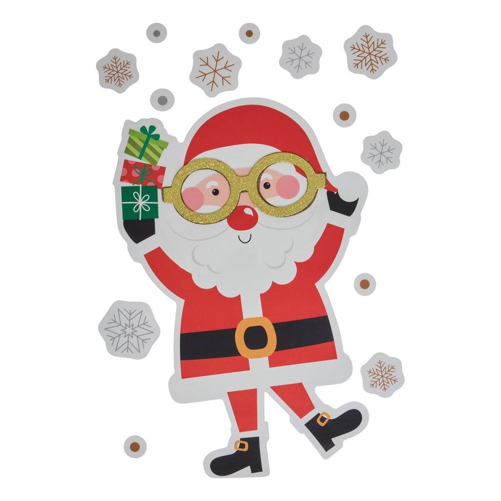 Sticker personnages de noël à lunettes 29 x 41 cm