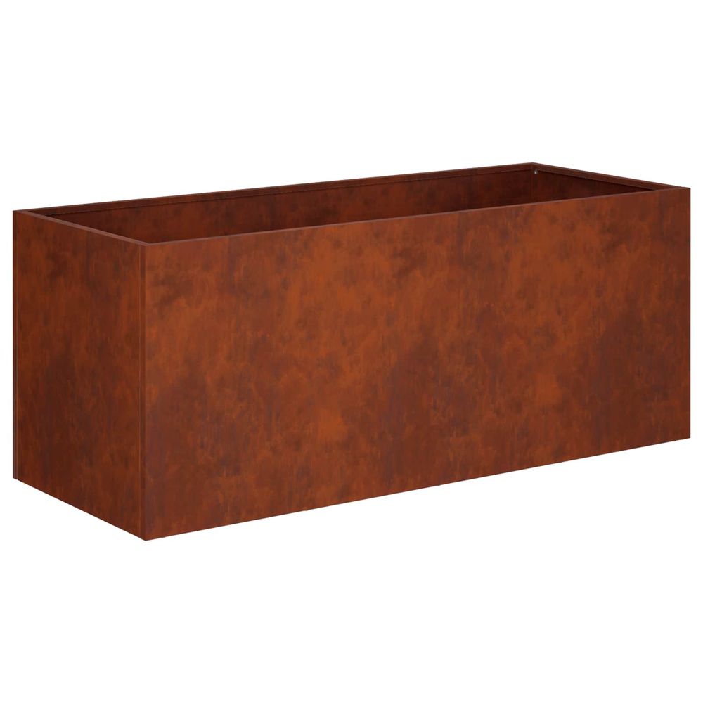 Cache-pot de jardin rouillé 80 x 40 x 40 cm acier patiné